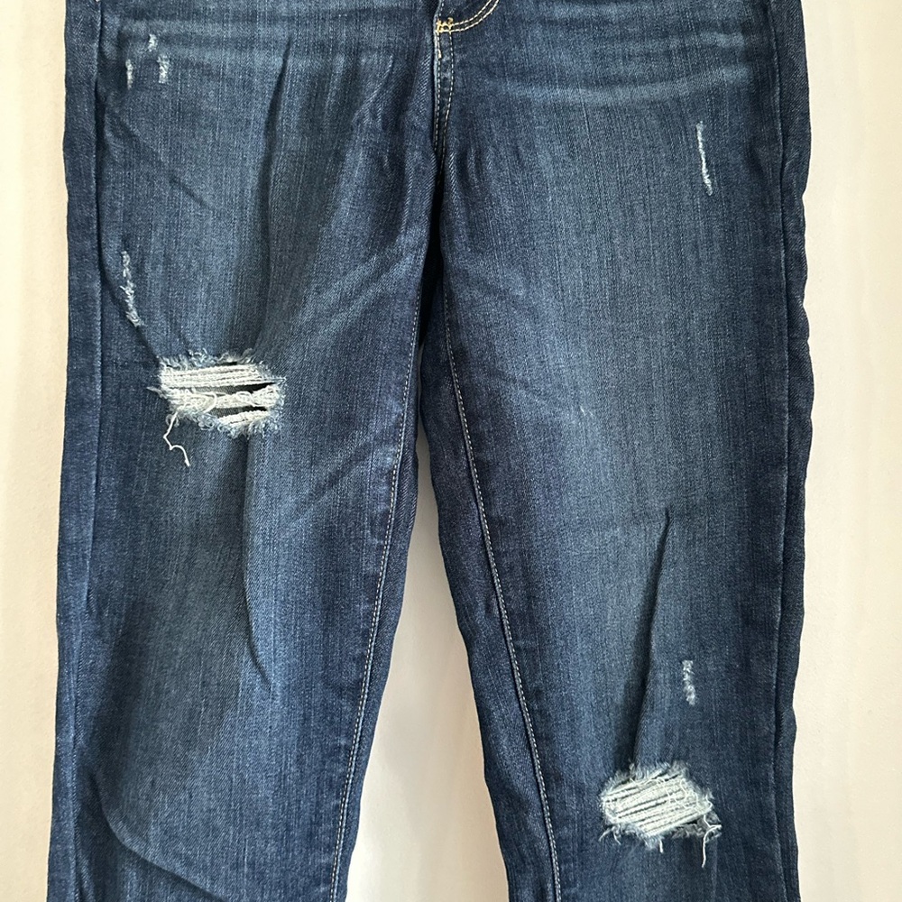 PAIGE Dark Blue Distressed Skinny Jeans - Picture 4 of 4